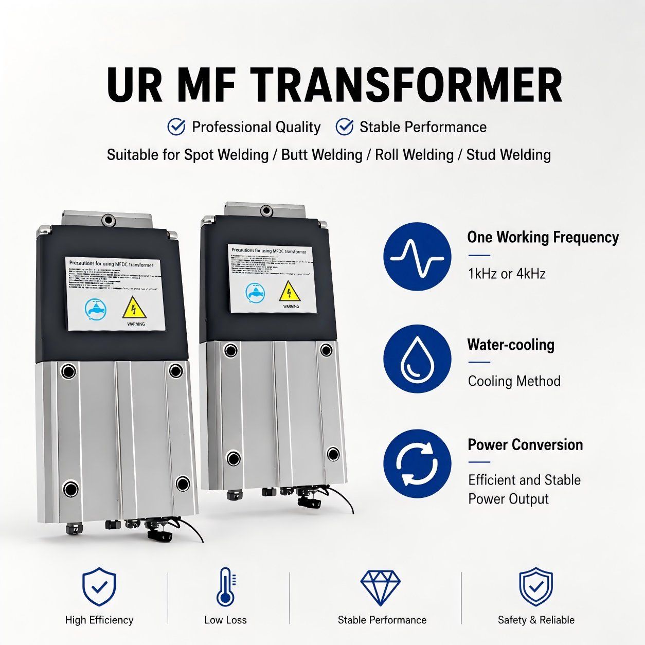 URD-90 & URD-180 Direct Frequency Resistance Welding Transformer for High Current Spot Welding